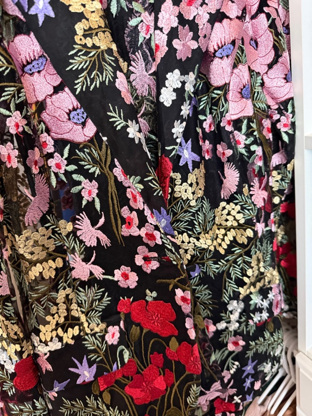 Fashion Nova Black Sheer Floral Wide Leg Jumpsuit - Picture 6 of 7